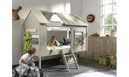 JUNIOR - Lit cabane 90 x 200 bi-couleur 