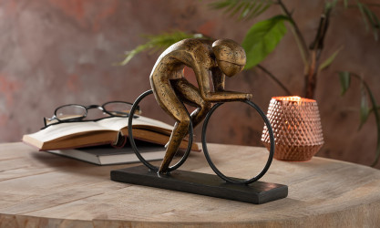 Cycliste - Figurine sur socle 